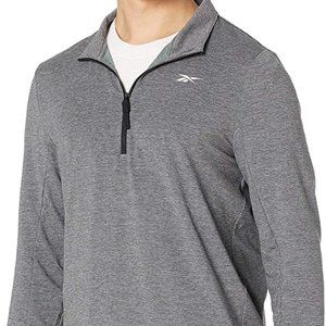 🆕Reebok Men's One Series Training Quarter Zip Sweatshirt, Medium-Dark Heather G